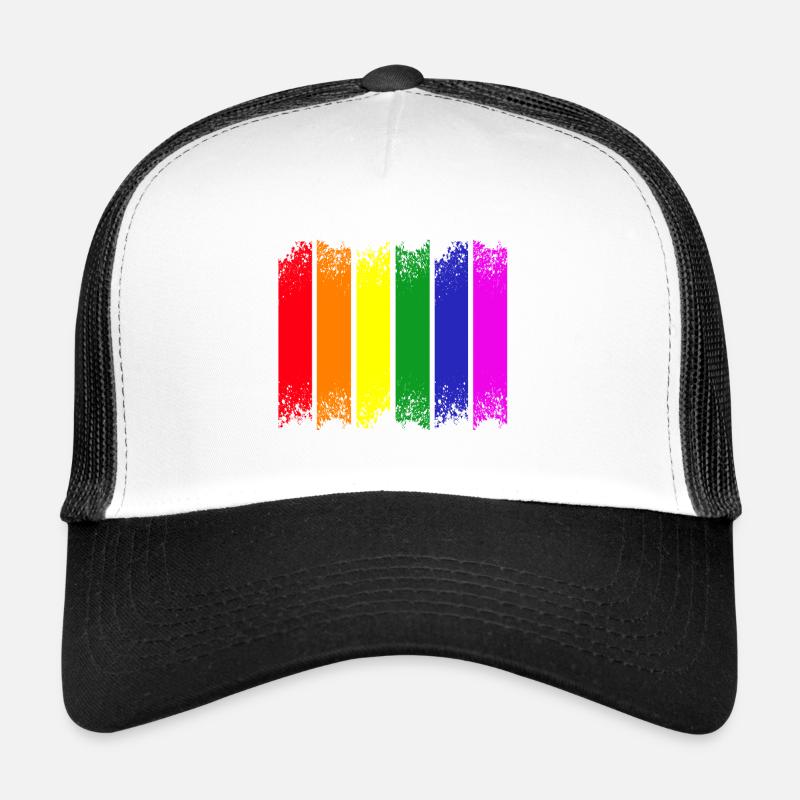 Fierté à rayures arc-en-ciel Casquette trucker 