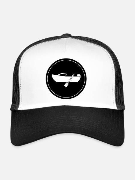boot icon circle - Trucker Cap - white/black - Front