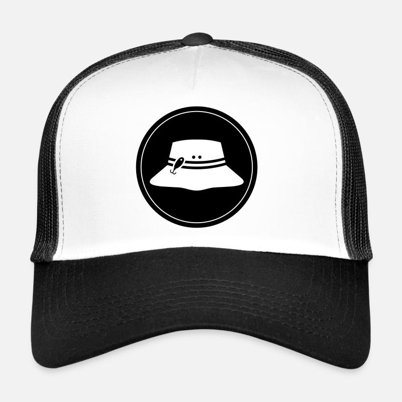Fishing Hat Icon Circle Trucker Cap