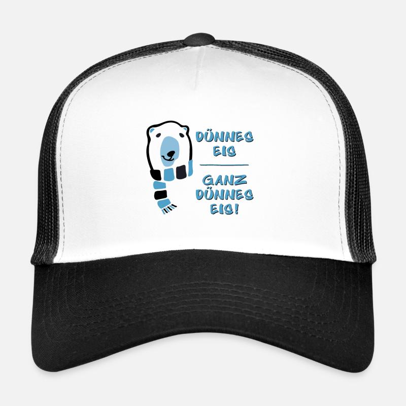 Dünnes Eis - ganz dünnes Eis - Trucker Cap - Weiß/Schwarz