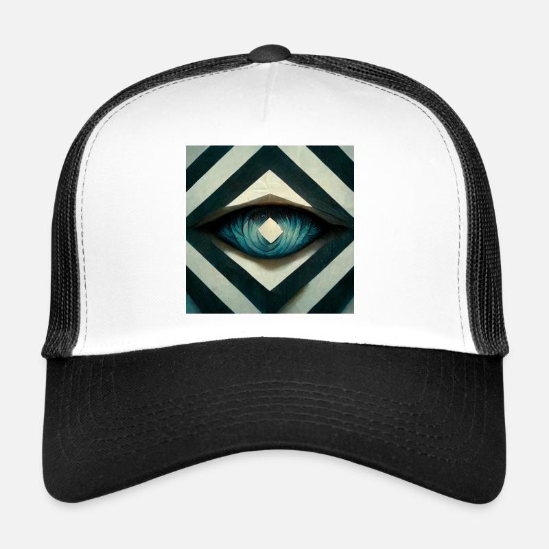 Optische Täuschung - Trucker Cap - Weiß/Schwarz