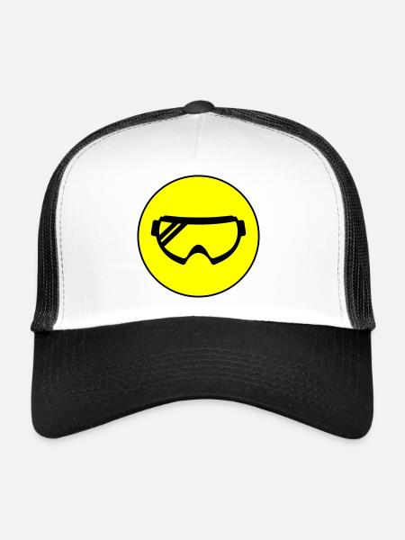 Ski goggles icon - Trucker Cap - white/black - Front