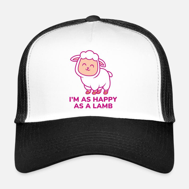 Ich bin so glücklich wie ein Lamm - Trucker Cap - Weiß/Schwarz