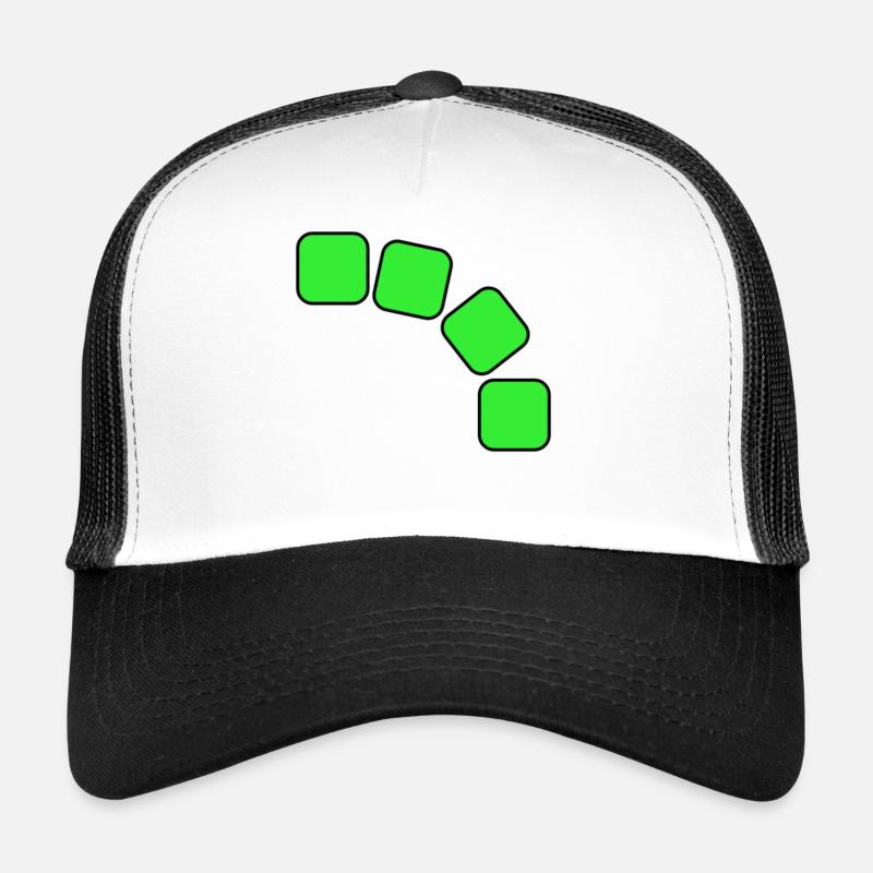 Grüne Quadrate Sequenz - Trucker Cap - Weiß/Schwarz