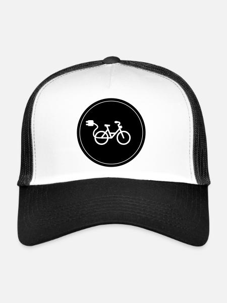 eBike Bicycle Cycling - Trucker Cap - white/black - Front
