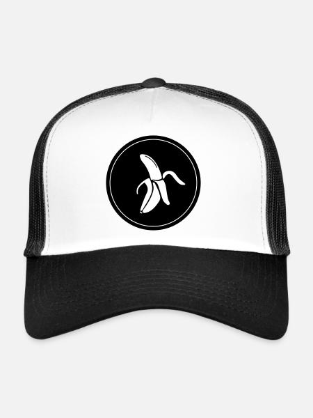 Icône Banane - Casquette trucker  - blanc/noir - Devant