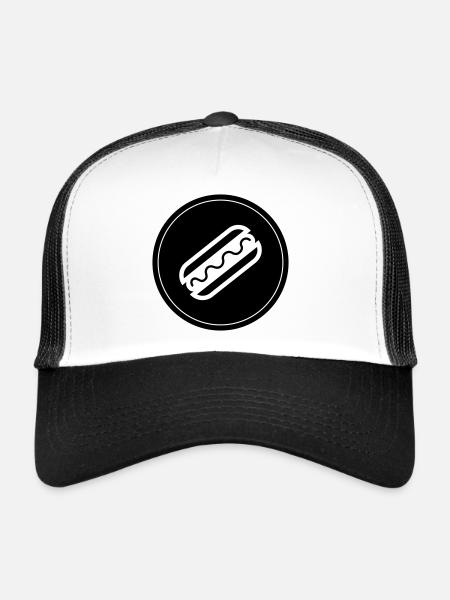 Symbole Hotdog Foodie - Casquette trucker  - blanc/noir - Devant