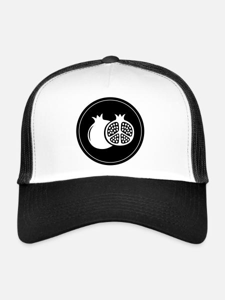 Pomegranate icon - Trucker Cap - white/black - Front