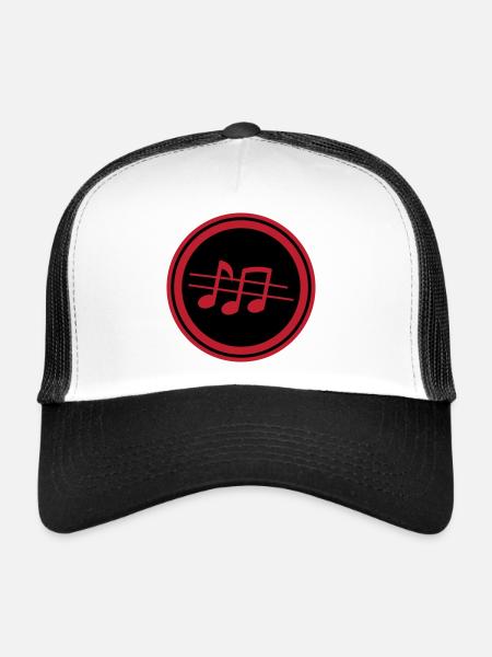 Partitions musicales - Casquette trucker  - blanc/noir - Devant