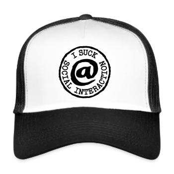 JE SUIS NUL À L’INTERACTION SOCIALE - Casquette trucker  - blanc/noir - Devant