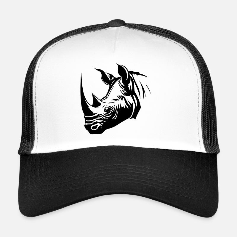Silhouette d’animal rhinocéros Casquette trucker 