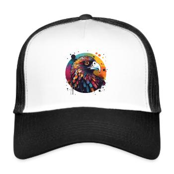 Eagle Buzzard round colorful - Trucker Cap - white/black - Front
