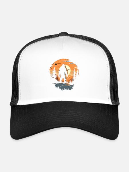 Outdoor Yeti Sonnenuntergang - Trucker Cap - Weiß/Schwarz - Vorne