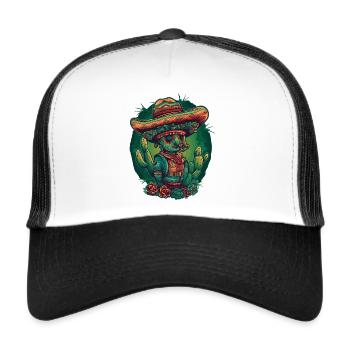 Crazy Cactus Figurine Western - Trucker Cap - white/black - Front