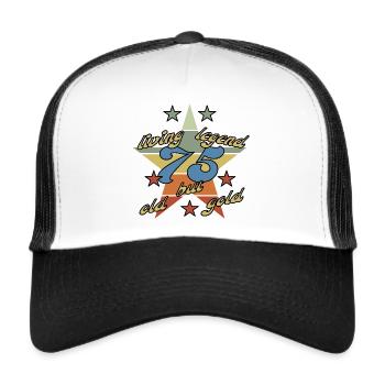 75 Jahe auf dem Buckel, Geburtstag Rentner - Trucker Cap - Weiß/Schwarz - Vorne