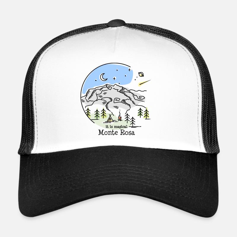 Monte Rosa Tour Wanderung Trekking Dufourspitze - Trucker Cap - Weiß/Schwarz
