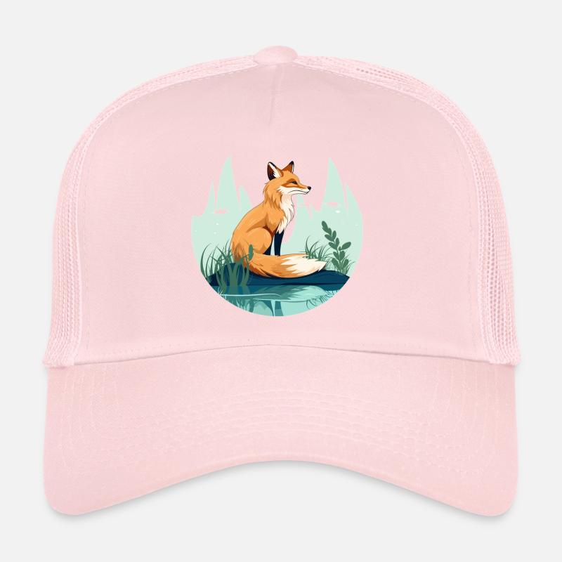 Fuchs sitzt im Feld Trucker Cap