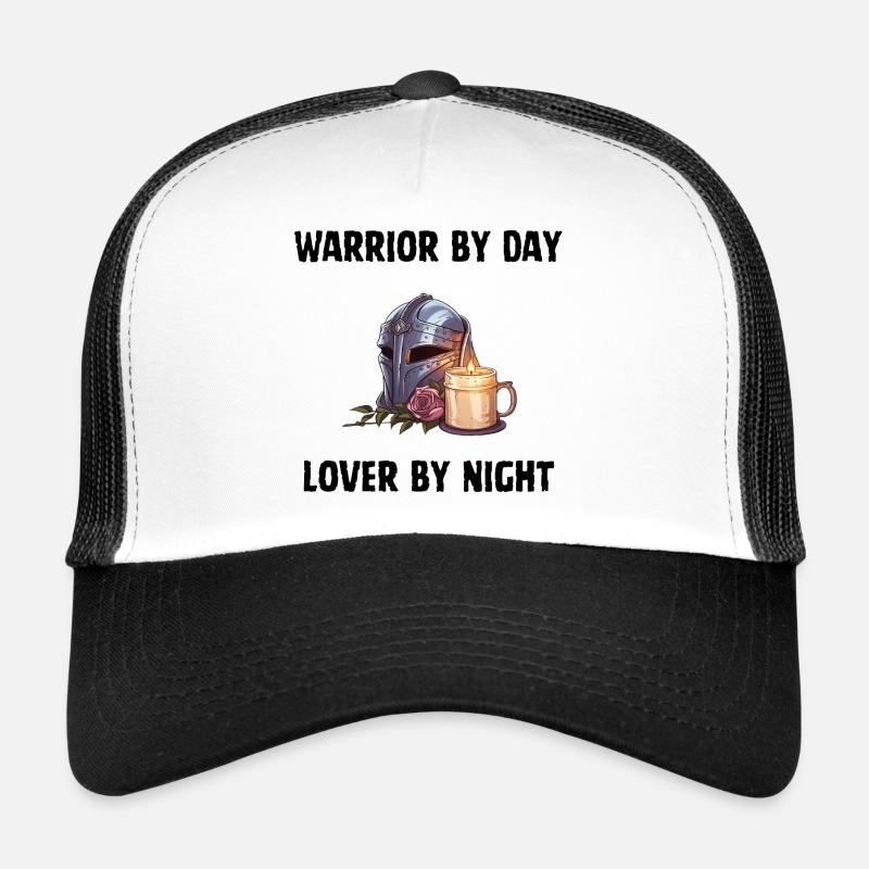 Warrior by day, lover by night - Trucker Cap - white/black
