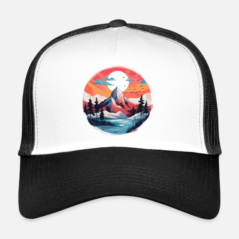 Nature Mountain Landscape River Trucker Cap