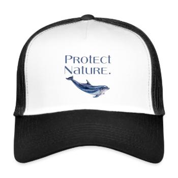 Protect Nature Protects our natural dolphin - Trucker Cap - white/black - Front