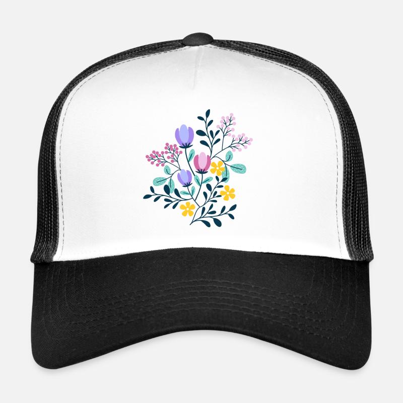 Rose, Violet et Jaune FLEURS Casquette trucker 