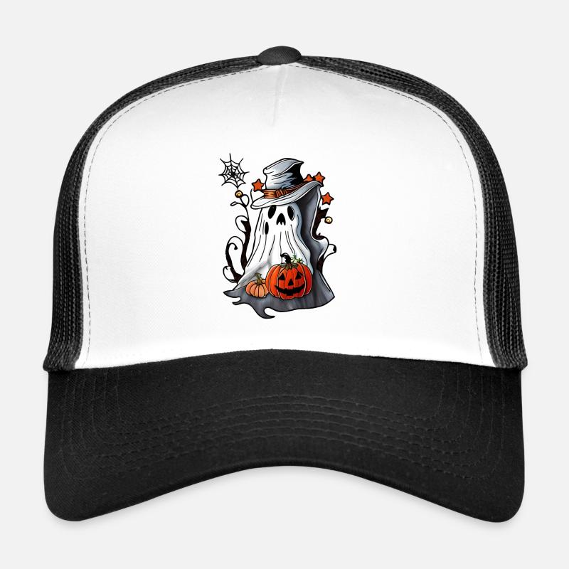 Fantôme avec une citrouille Casquette trucker 