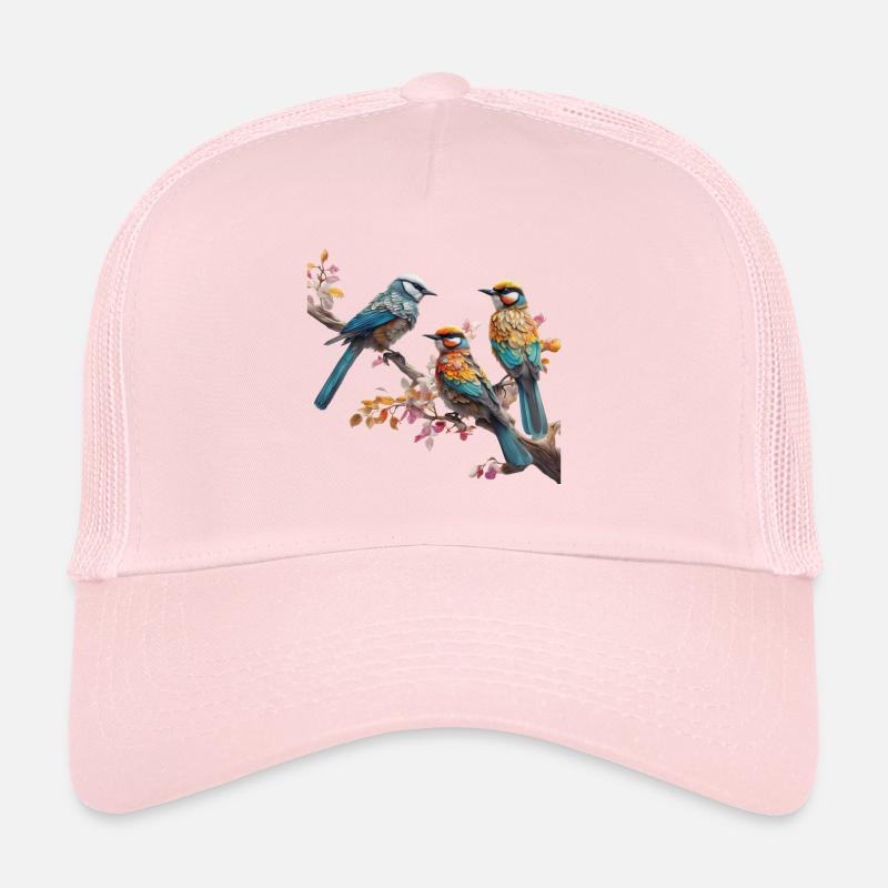 Oiseaux perchés sur une branche Casquette trucker 