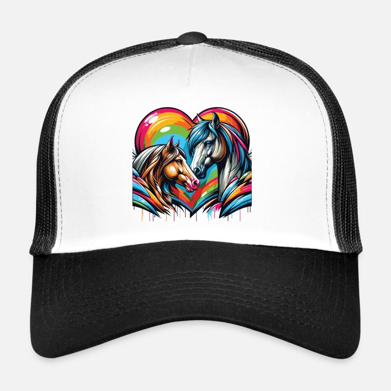Pferdeliebe verliebte Pferde Herz Graffiti Style Trucker Cap