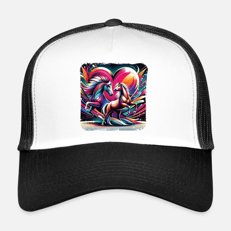 Pferdeliebe verliebte Pferde Herz Graffiti Style Trucker Cap