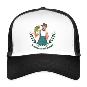 No Farmers - No Food - No Future - Trucker Cap - Weiß/Schwarz - Vorne