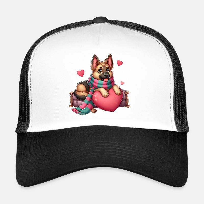 German Shepherd - Trucker Cap - white/black
