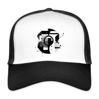 Abstrait Monochrome Art, Design Graphique Moderne - Casquette trucker  - blanc/noir - Devant