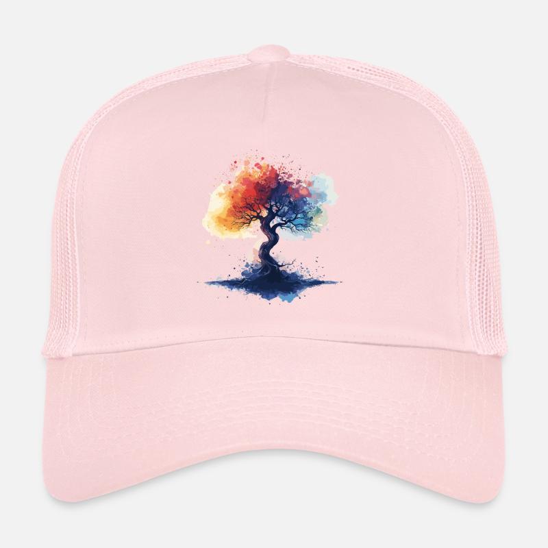 Baum bunt Aquarell Stil Trucker Cap