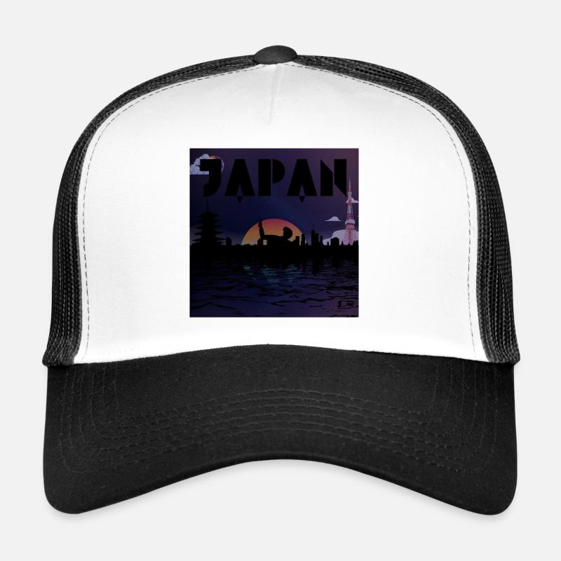 Japan Skyline Retro Galaxy Trucker Cap