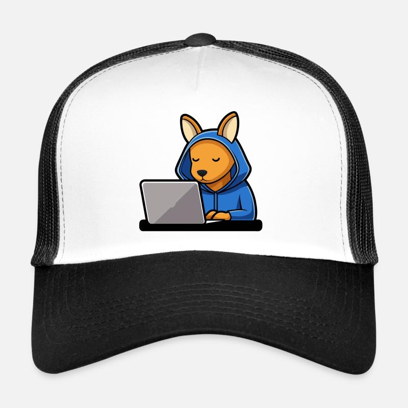 Niedliches Hacker Känguru im Hoodie vorm PC Trucker Cap