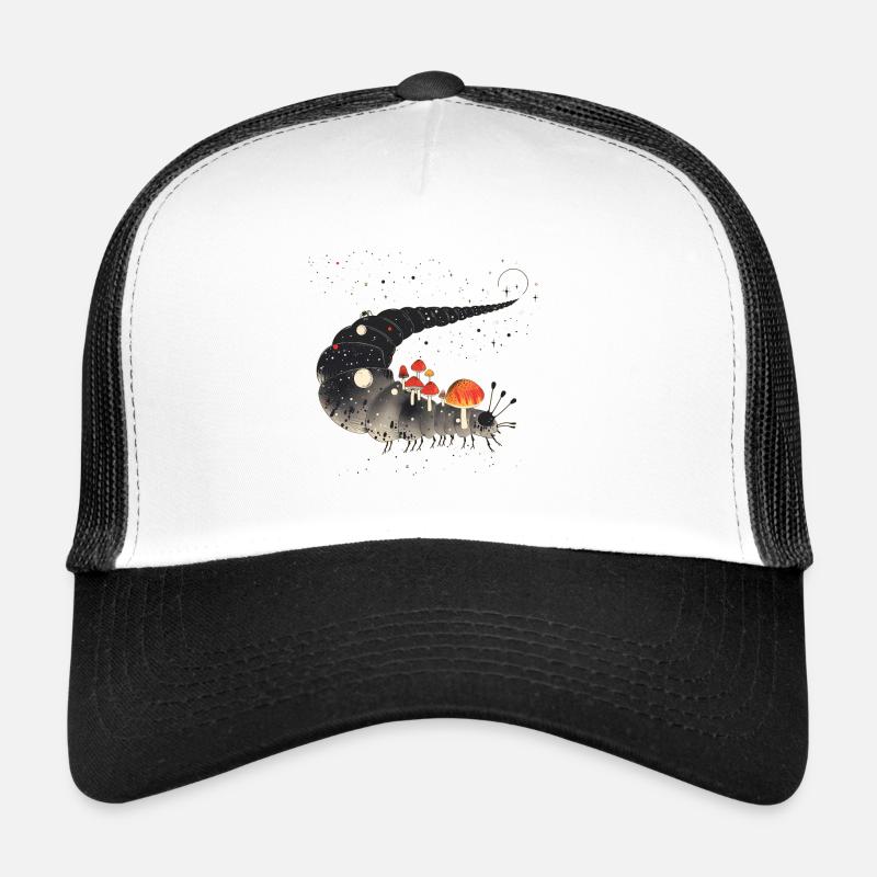 Chenille surréaliste avec des champignons - Motif de la forêt Casquette trucker 