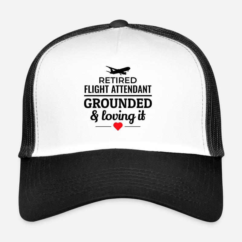 Retired Flight Attendant Aviation Cabin Crew Trucker Cap