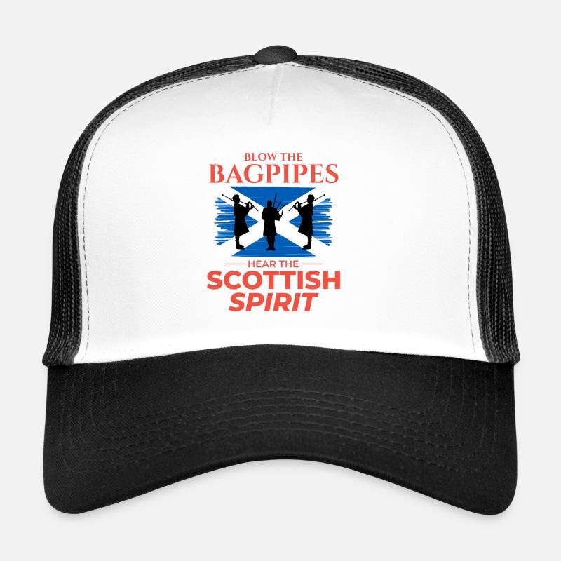 Instrument de joueur de cornemuse Drapeau écossais de l’Écosse Casquette trucker 