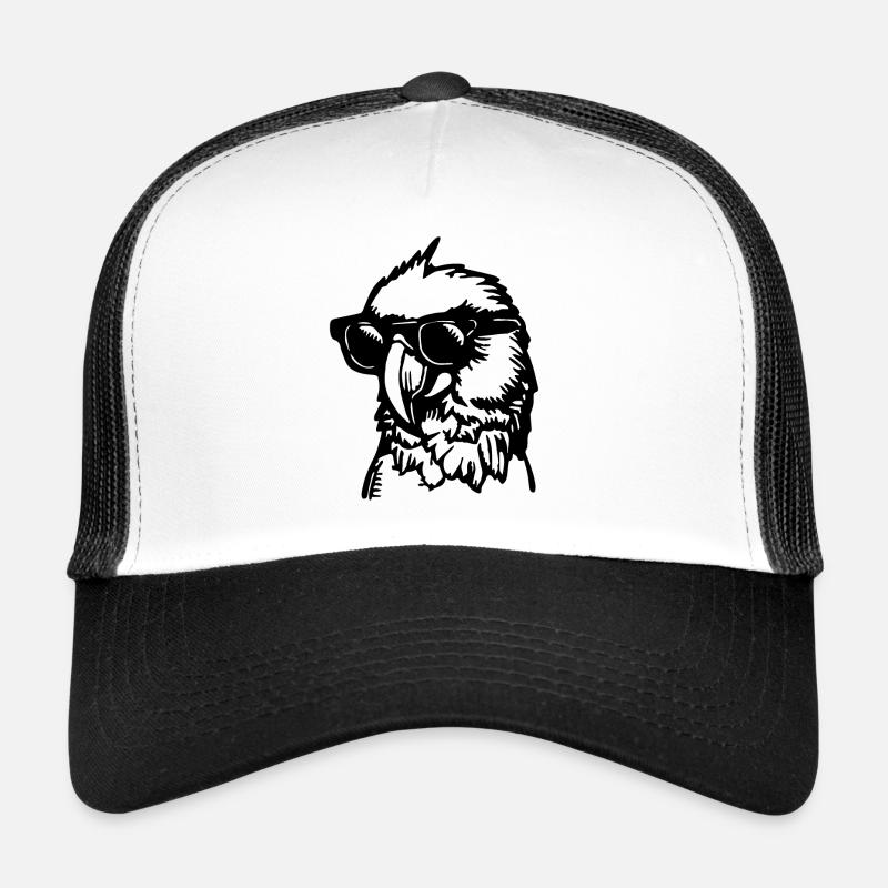 Papagei Vogel - Trucker Cap - Weiß/Schwarz