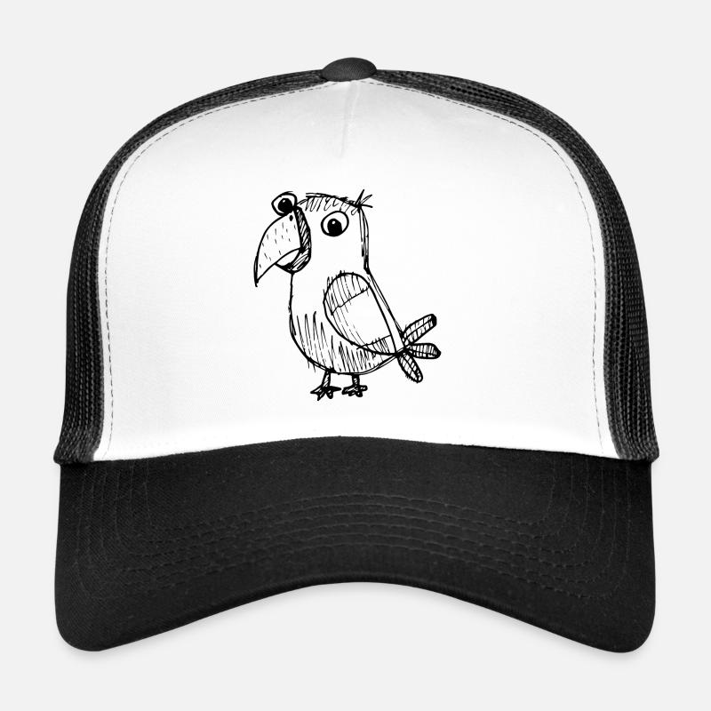 Papagei Vogel - Trucker Cap - Weiß/Schwarz