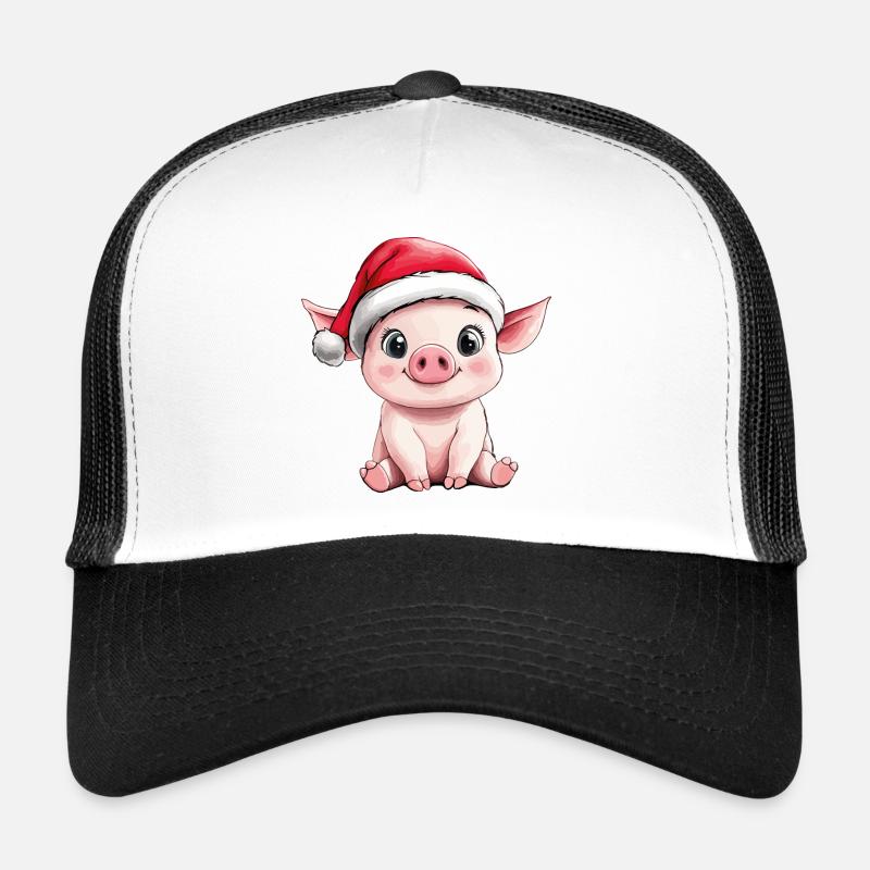 Cochon Noël Mignon Mignon Couler Cochon Casquette trucker 
