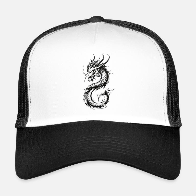 Tatouage de dragon, dessin crayon dragon Casquette trucker 