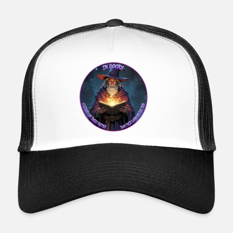 Wizard reads book Trucker Cap