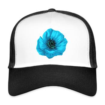 Fleur bleue - Casquette trucker  - blanc/noir - Devant