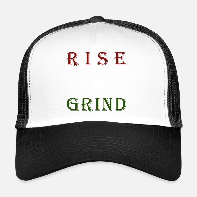 Rise & Grind Motivational Typography Trucker Cap