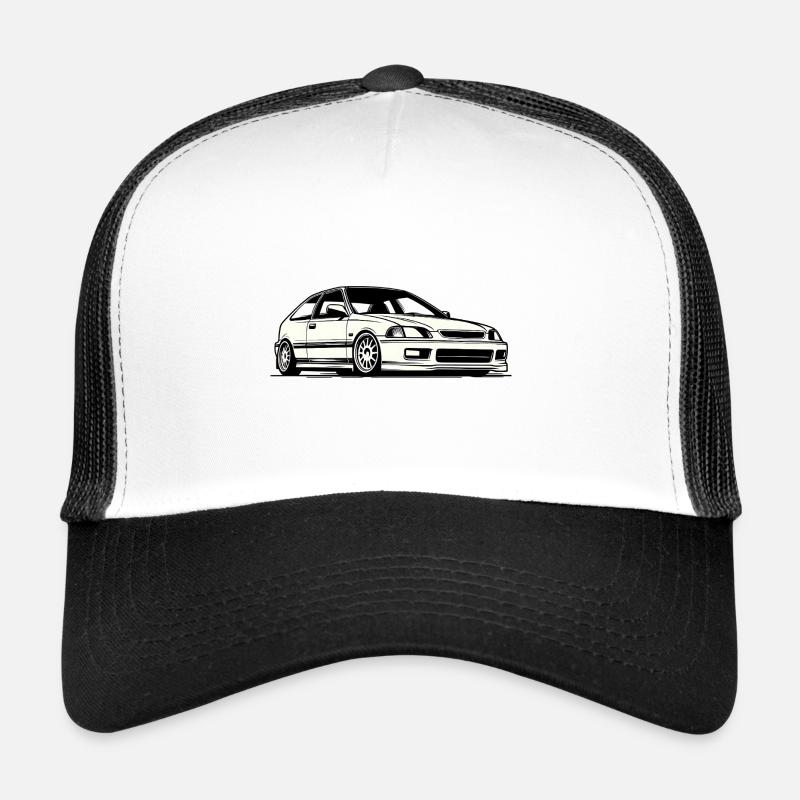 we love EG6 hatchback - Trucker Cap - Weiß/Schwarz