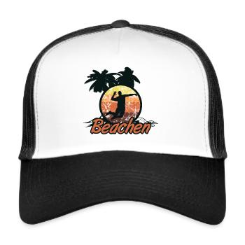 beach-volley - Casquette trucker  - blanc/noir - Devant