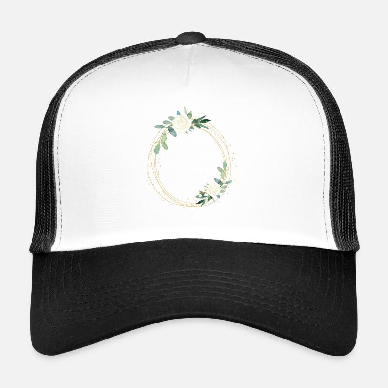 Cercle vert fleurs blanc - personnalisable Casquette trucker 