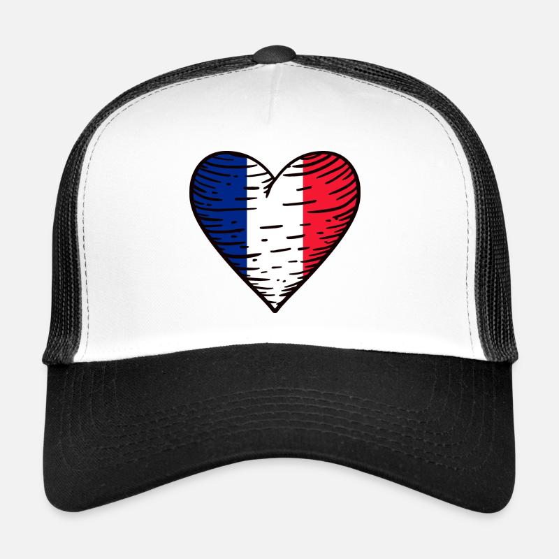 Drapeau français Drapeau Français Drapeau - Casquette trucker  - blanc/noir