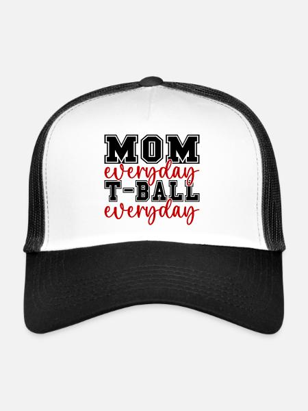 Maman T-Ball Tous les jours Parent T-Ball Maman - Casquette trucker  - blanc/noir - Devant